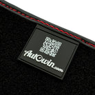 Black Floor Mats for Ferrari Roma (2021-2024) with Red Alcantara Leather - AutoWin