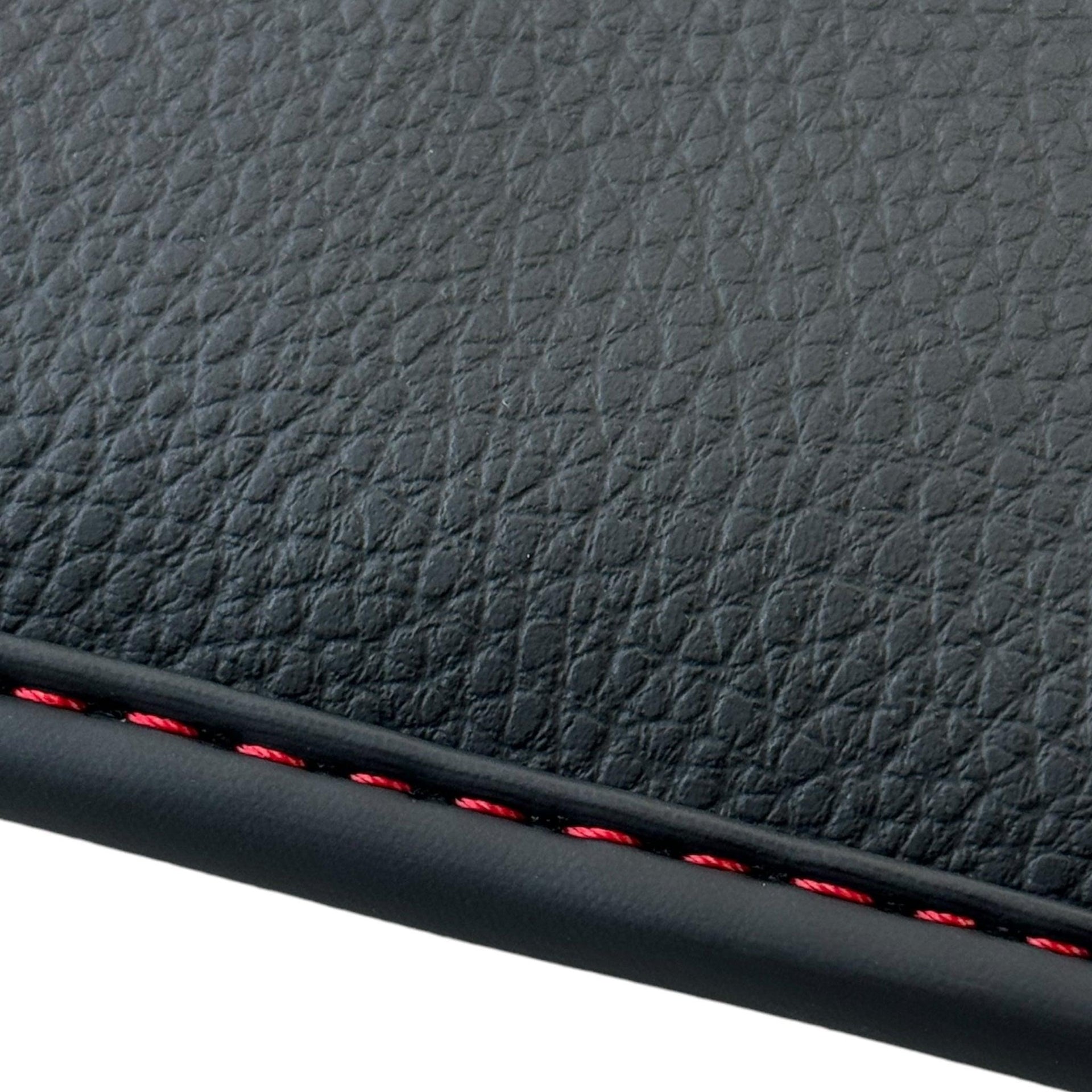 Black Floor Mats for Porsche Panamera GTS (2009-2016) with Leather - AutoWin