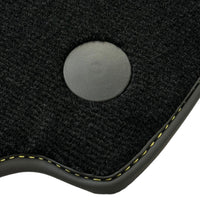 Black Floor Mats for Ferrari 488 Pista Spider (2019-2021) with Yellow Leather | Italian Edition - AutoWin
