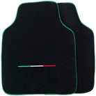 Black Floor Mats for Ferrari Purosangue with Green Trim | Italian Edition - AutoWin