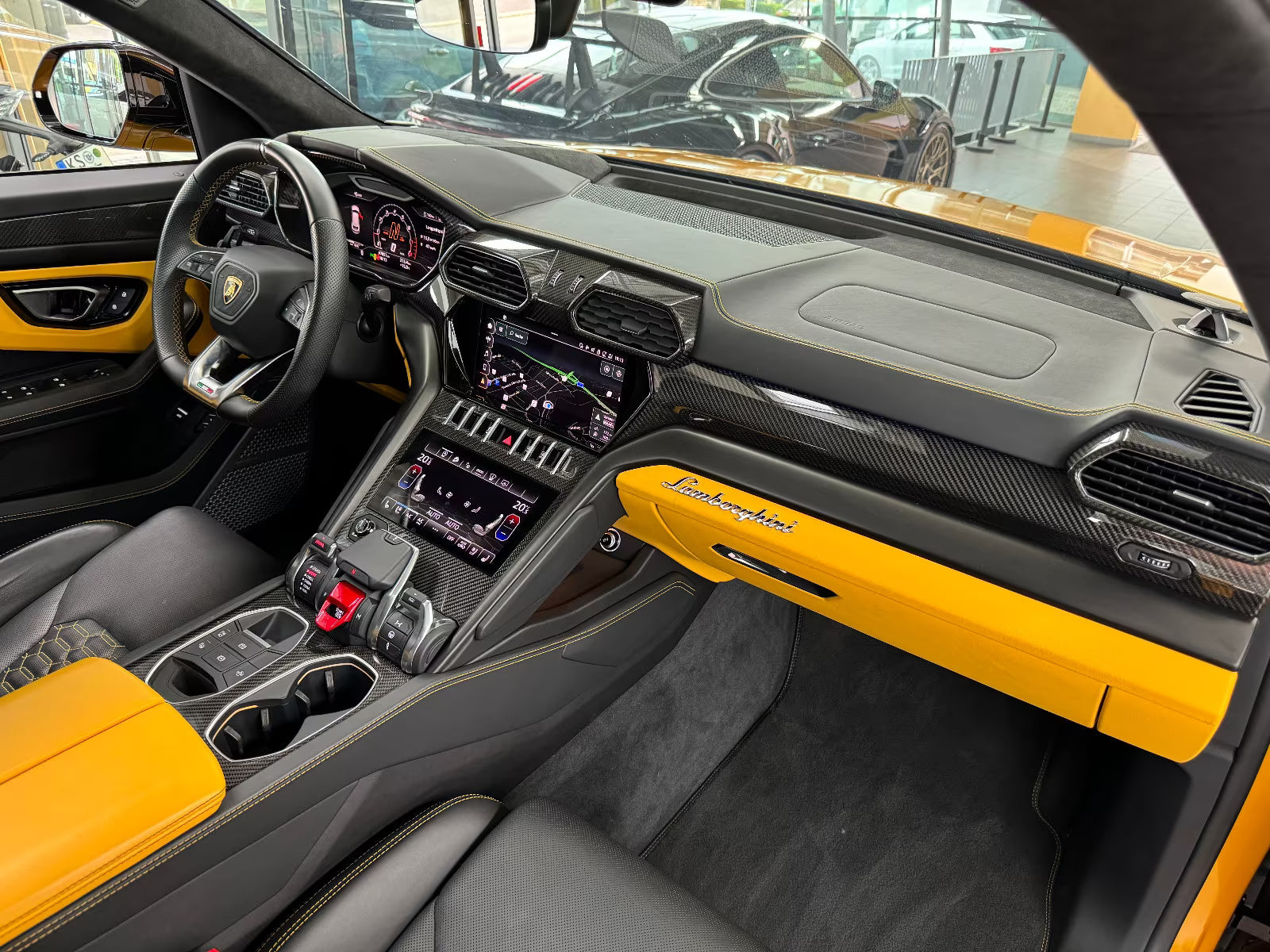 Tapis de voiture pour Lamborghini Urus tapis sur mesure bleu - AutoWin.EU