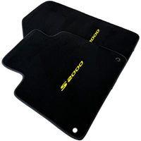 Floor Mats for Honda S2000 (1999–2004) Black Tailored with Yellow S2000 Logo - AutoWin