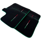 Black Floor Mats for Ferrari Purosangue with Green Trim | Italian Edition - AutoWin