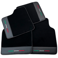 Black Floor Mats for Ferrari Purosangue with Leather and Black Trim | Italian Edition - AutoWin