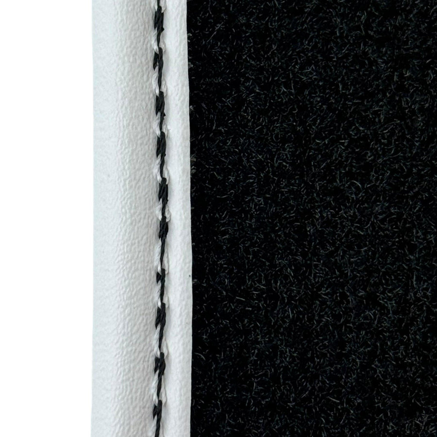 Black Floor Mats for Lamborghini Huracan EVO (2014-2023) with White Trim - AutoWin