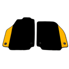 Black Floor Mats for Ferrari 488 Pista Spider (2019-2021) with Yellow Leather - AutoWin