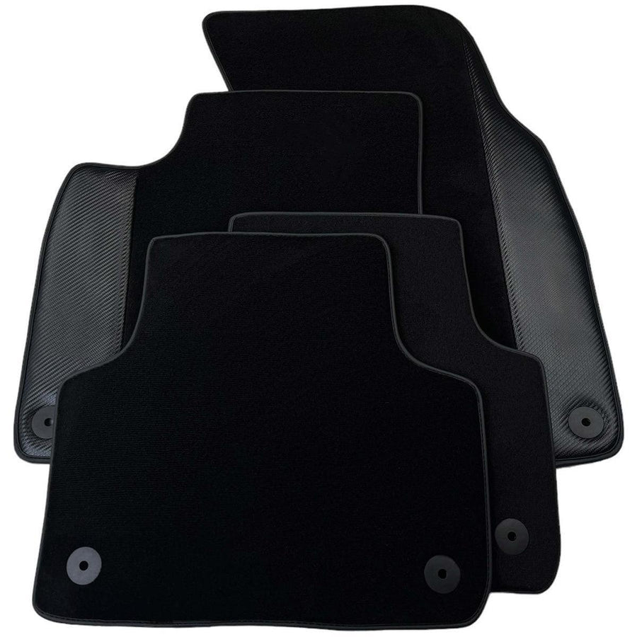 Customizable Black Floor Mats for Audi RS 5 B9 2-Door Coupe (2017-2024) With Carbon Leather - AutoWin