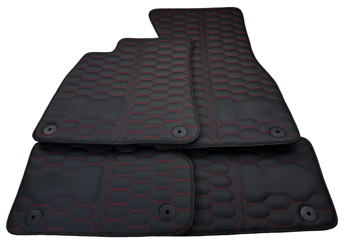Customizable Black Leather Floor Mats for Audi Q4 E-tron Sportback (2021-2024) - AutoWin