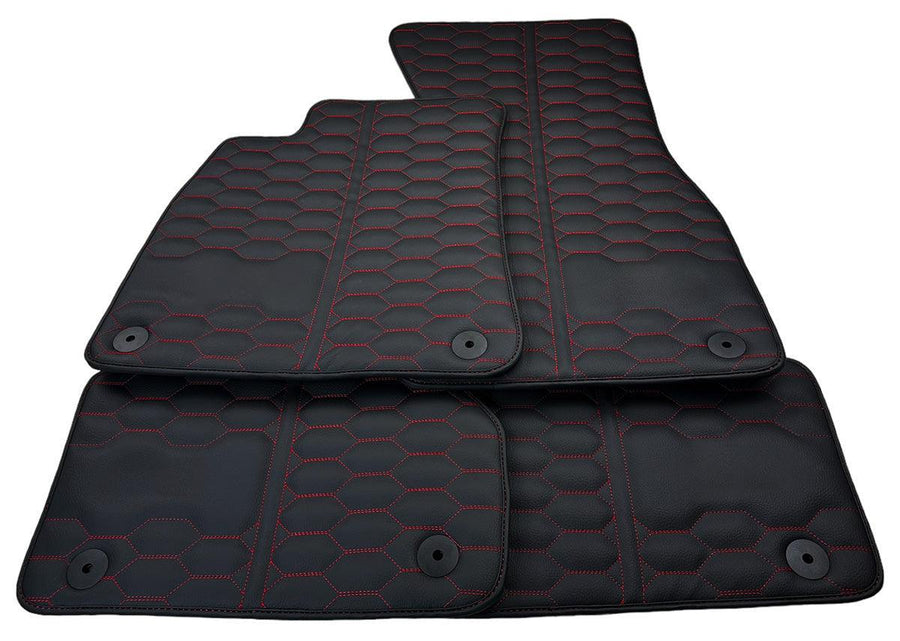 Customizable Black Leather Floor Mats for Audi A5 - 8T3 Coupe (2007-2016) - AutoWin