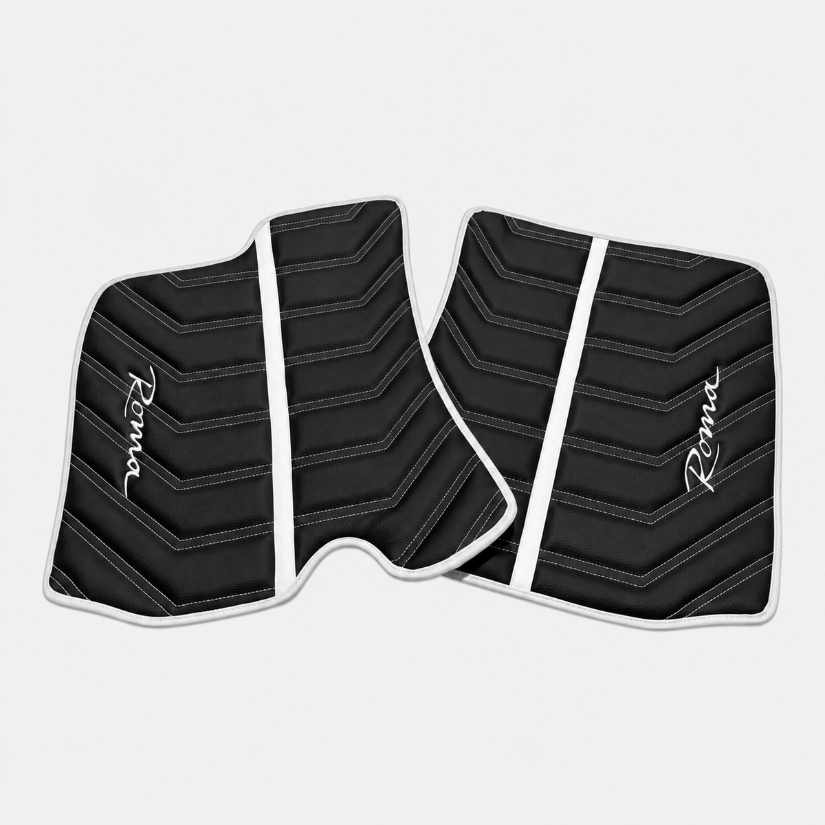 Black Leather Floor Mats for Ferrari Roma (2021-2027) Yellow Sewing