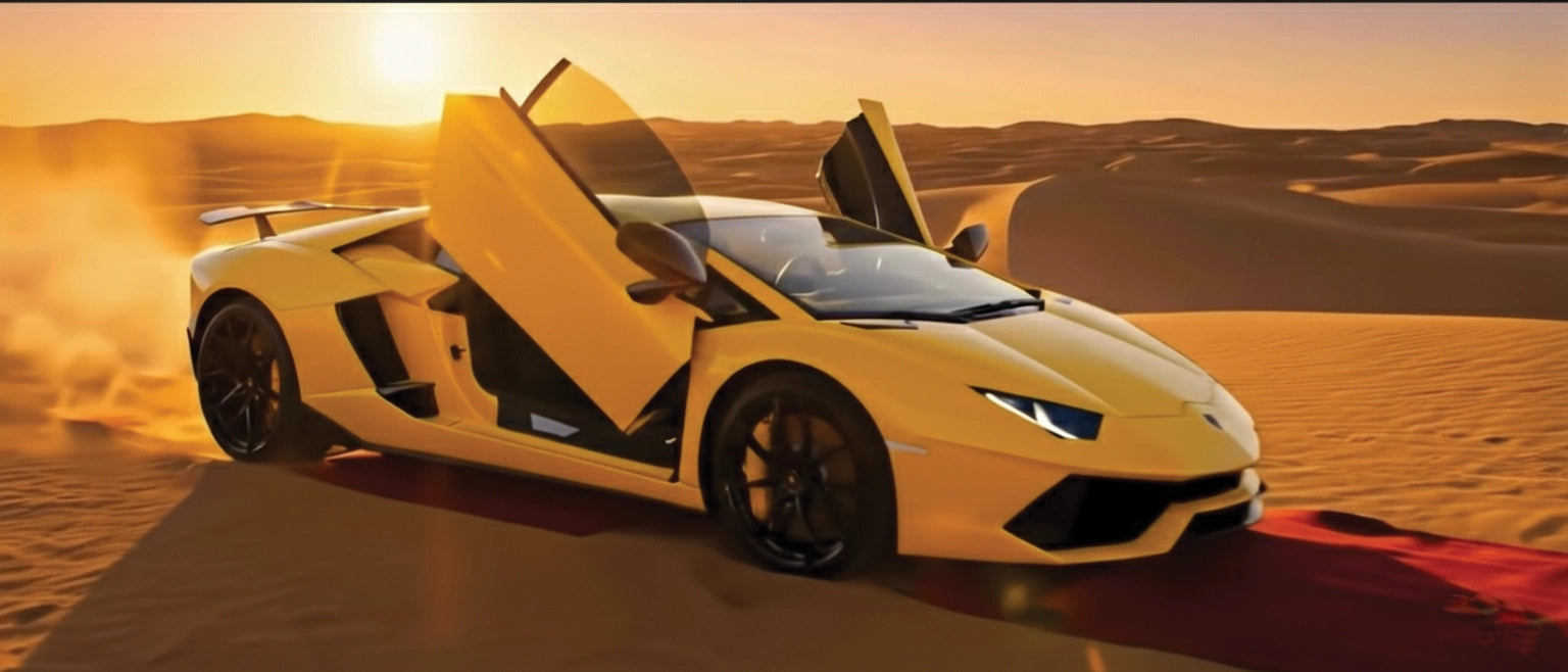 Yellow Lamborghini With Fresh Car Mats