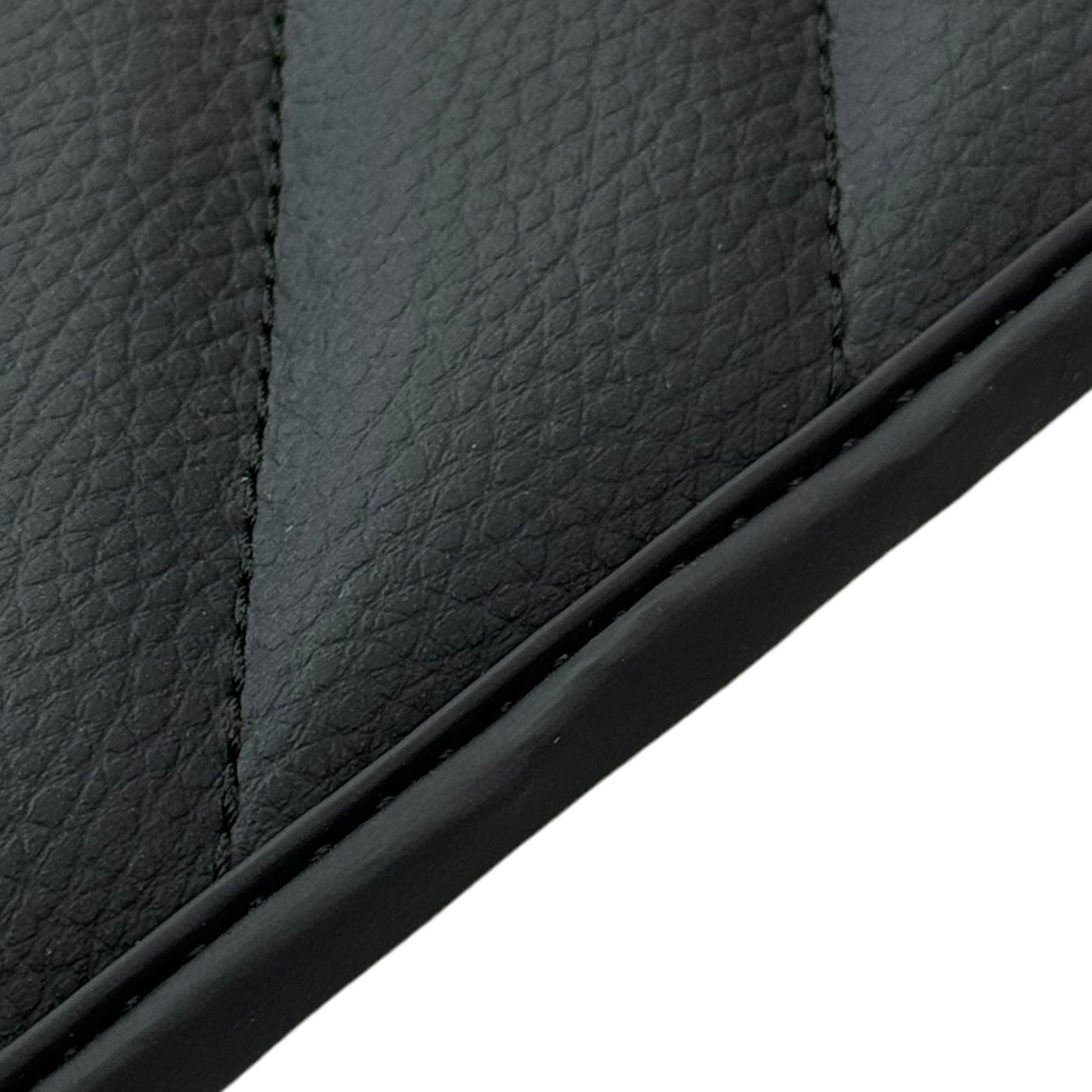 Black Leather Floor Mats for Rolls Royce Black Badge Wraith ER56 Design - AutoWin