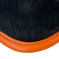 Black Sheepskin Floor Mats for Rolls-Royce Dawn Orange Leather Trim - AutoWin