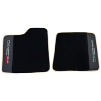 Black Floor Mats for Ferrari Purosangue with Leather and Beige Trim | Italian Edition - AutoWin