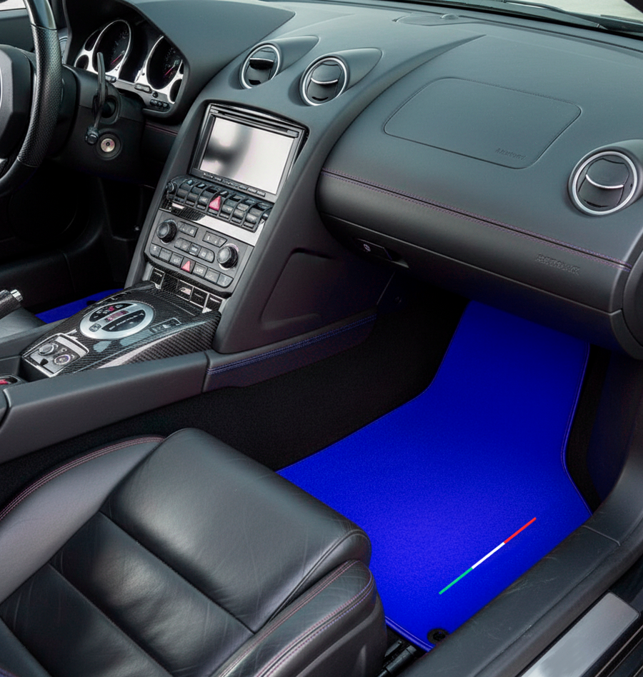 Tapis de voiture sur mesure pour Lamborghini Gallardo couleur bleue