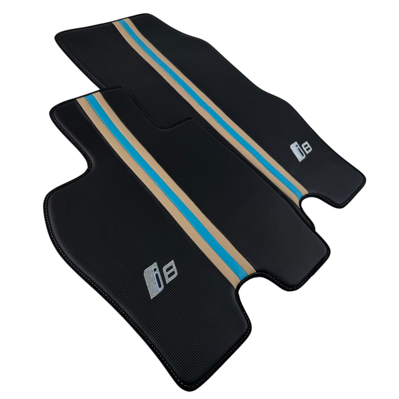 Cream Leather Floor Mats for BMW i8 Series | Elegant Protection