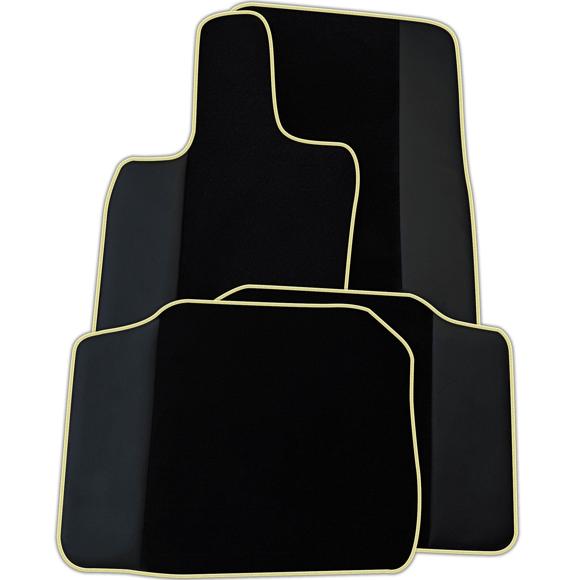 Custom Black Floor Mats for Porsche Panamera (2009-2016) with Leather