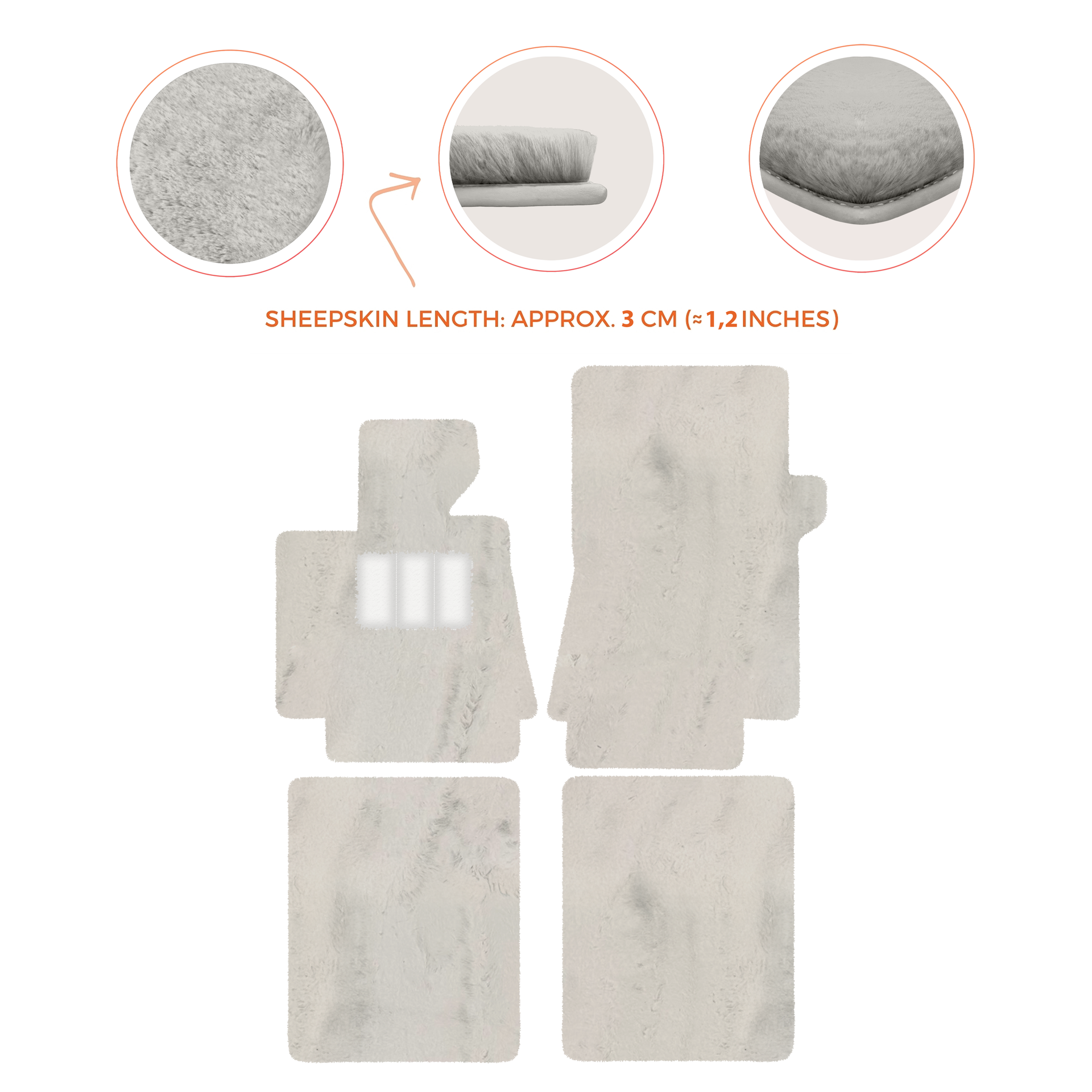 Luxurious Premium Sheepskin Floor Mats for Bentley Arnage (1998-2009)