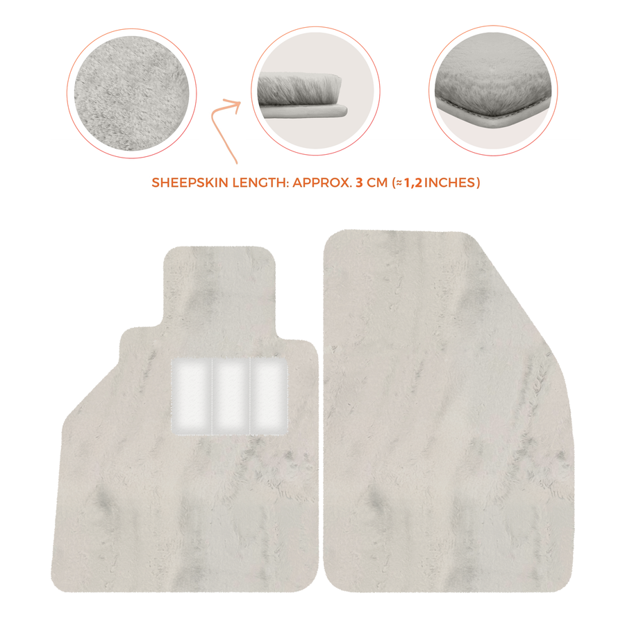 Tapis de voiture en peau de mouton pour Porsche 986 Boxster (1996-2004) - Longueur de peau de mouton, Options de couleur variées