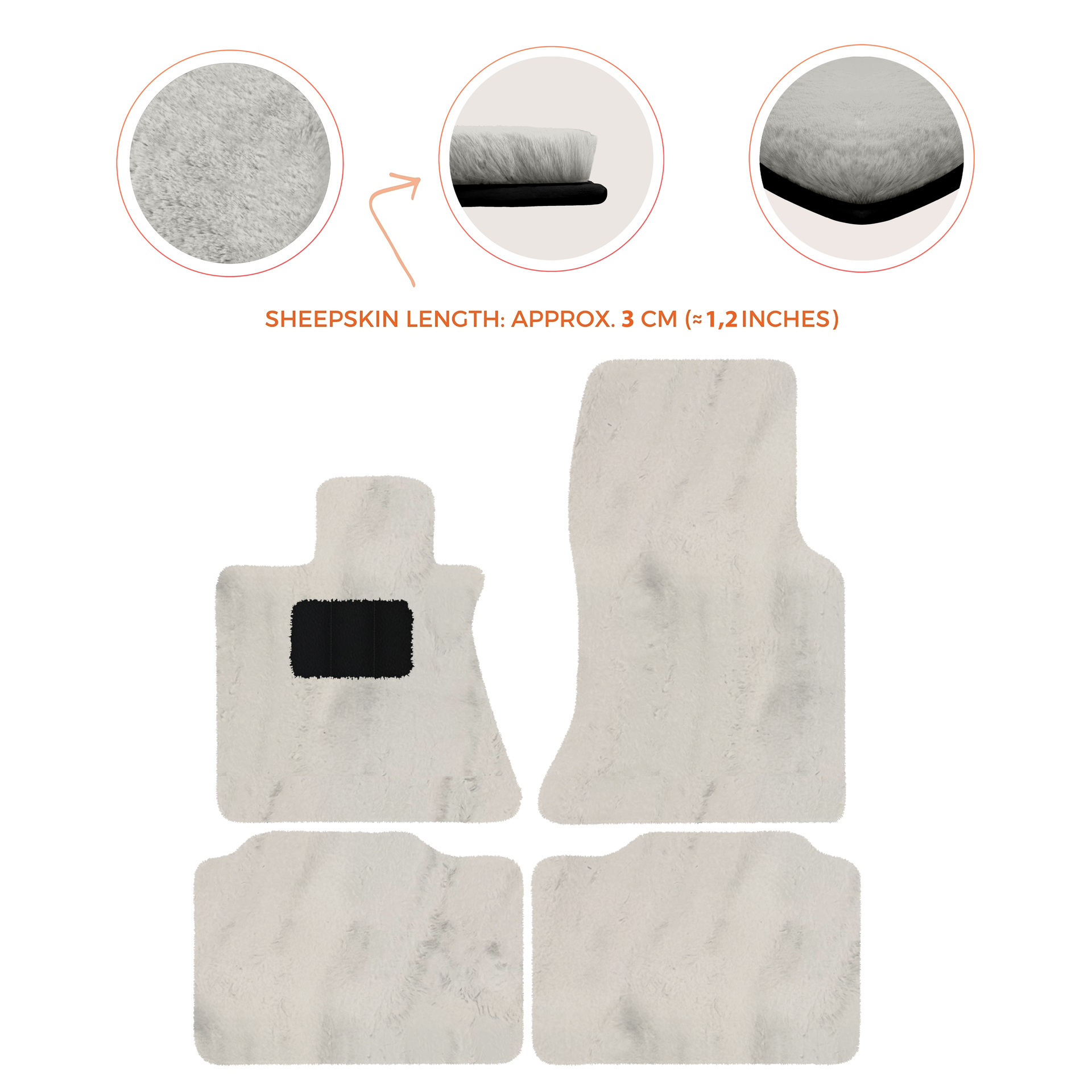 Premium Sheepskin Floor Mats for Rolls-Royce Phantom Sedan (2003-2016)