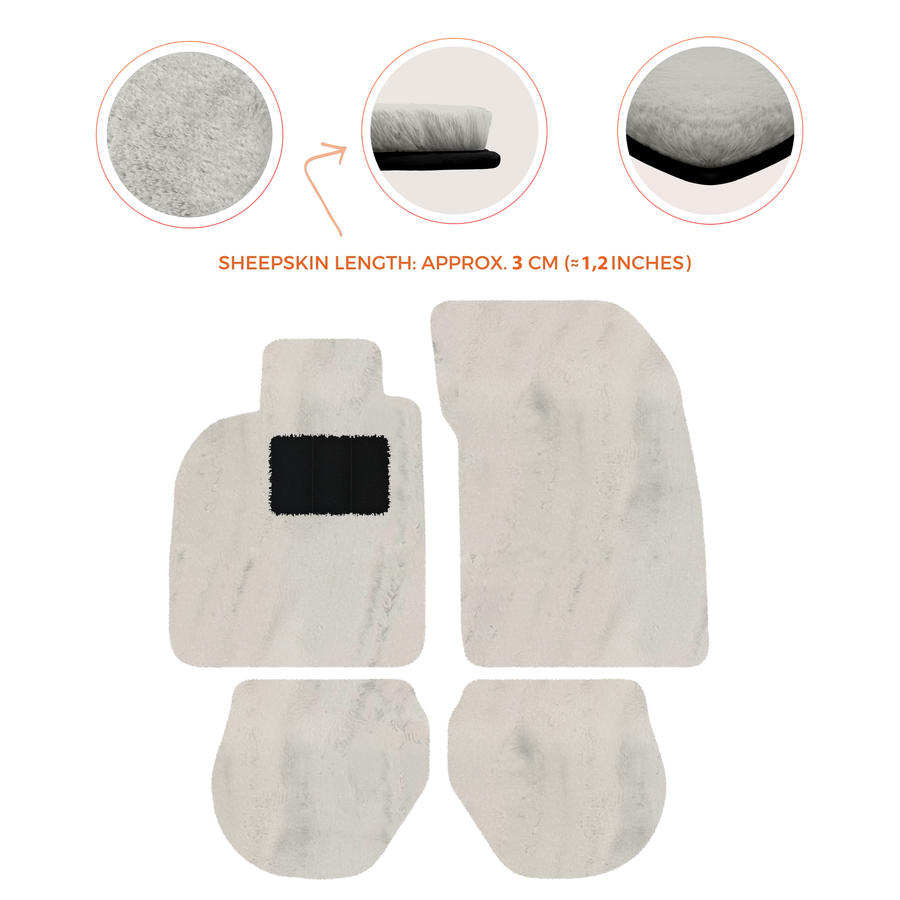 Tapis de voiture en peau de mouton pour Porsche 911-993 (1993-1998) - Longueur de peau de mouton, Options de couleur variées