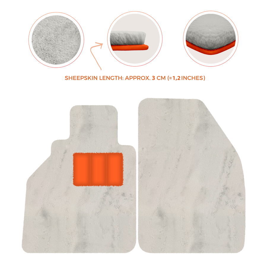 Tapis de voiture en peau de mouton pour Porsche 986 Boxster (1996-2004) - Longueur de peau de mouton, Options de couleur variées