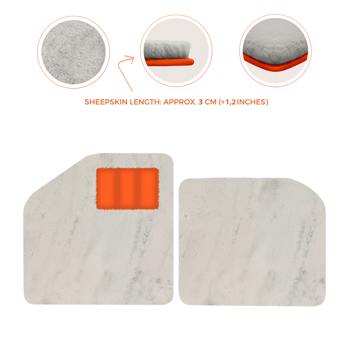 Sheepskin Floor Mats for Aston Martin Vulcan (2015-2016) Track Car - Luxury