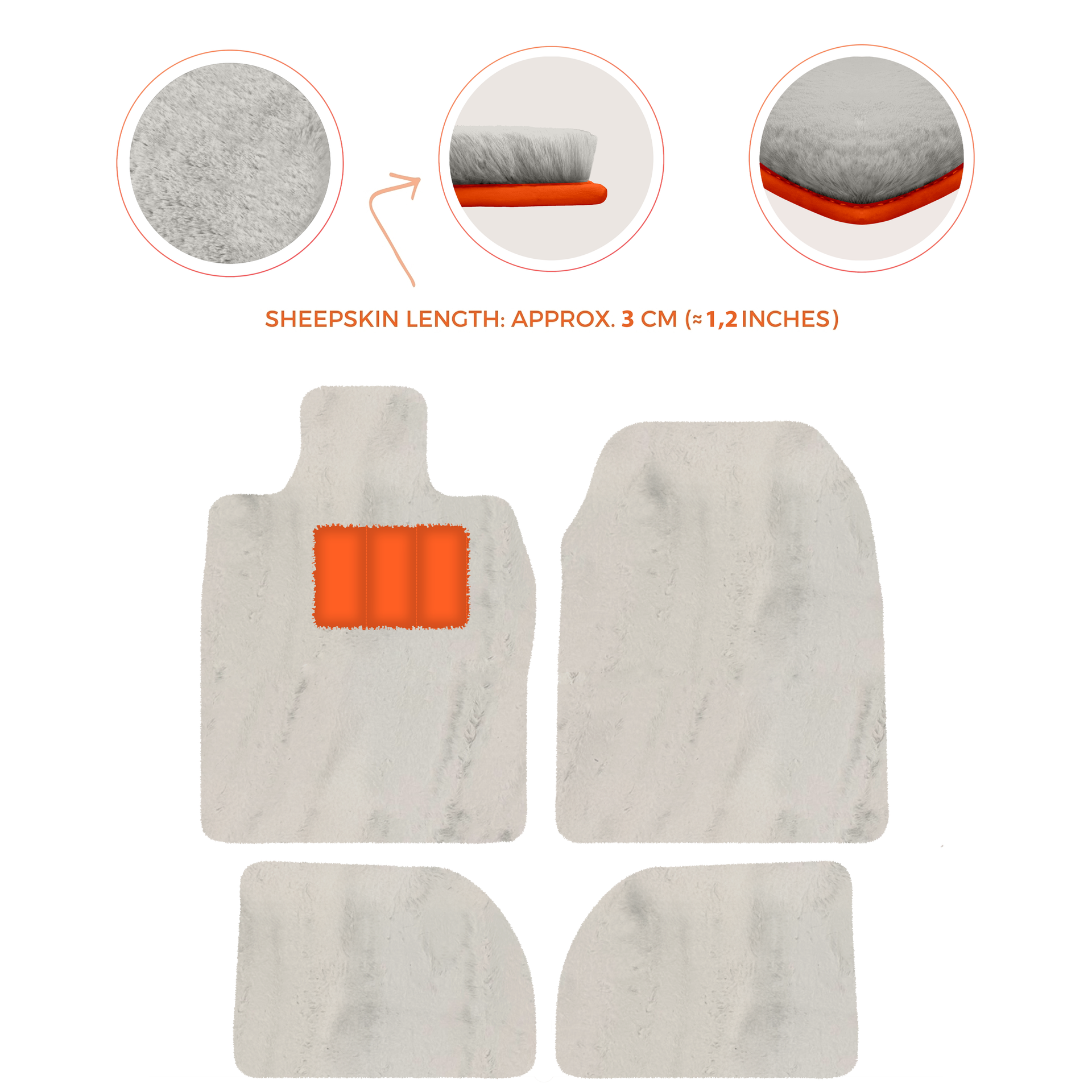 Premium Sheepskin Floor Mats for Porsche 924 (1976-1988)