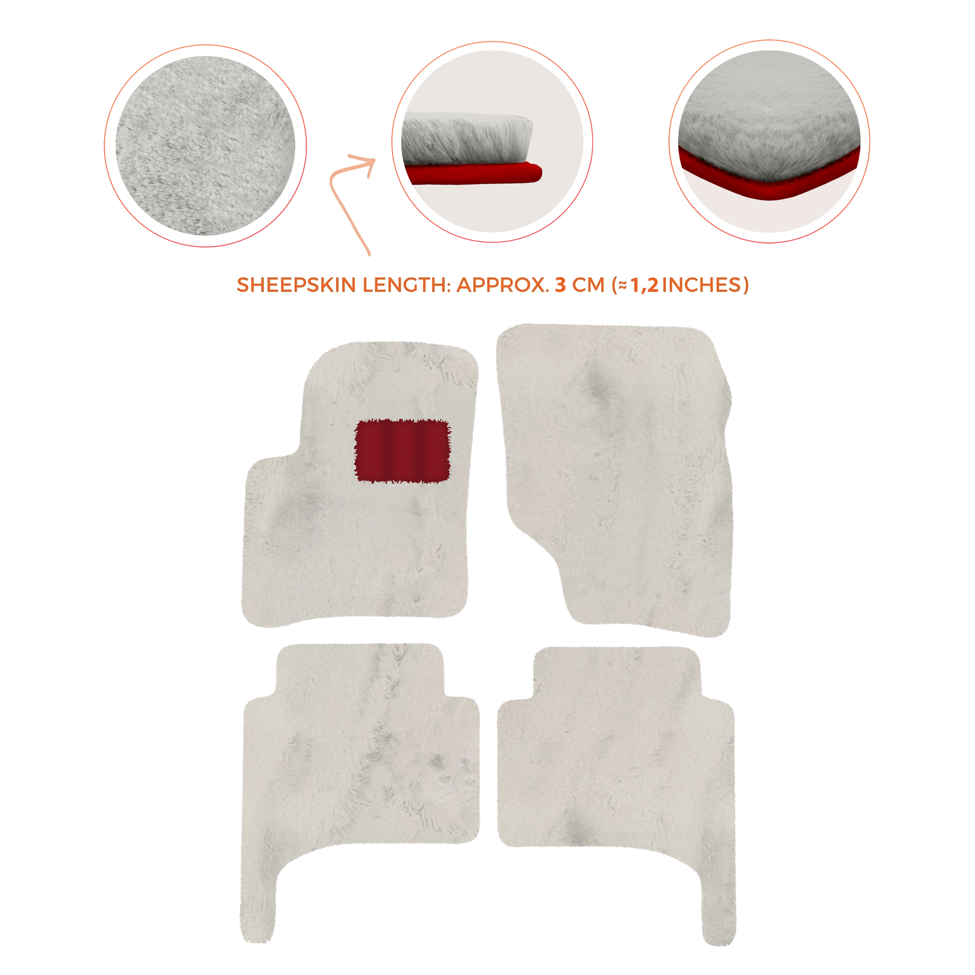 Premium Quality Sheepskin Floor Mats for Porsche 550 (1953-1956)