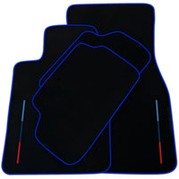 Black Floor Mats For BMW Gran Tourer F46 (2015-2022) 7 Seats With 3 Color Stripes Tailored Set Perfect Fit | Various Trim Colors