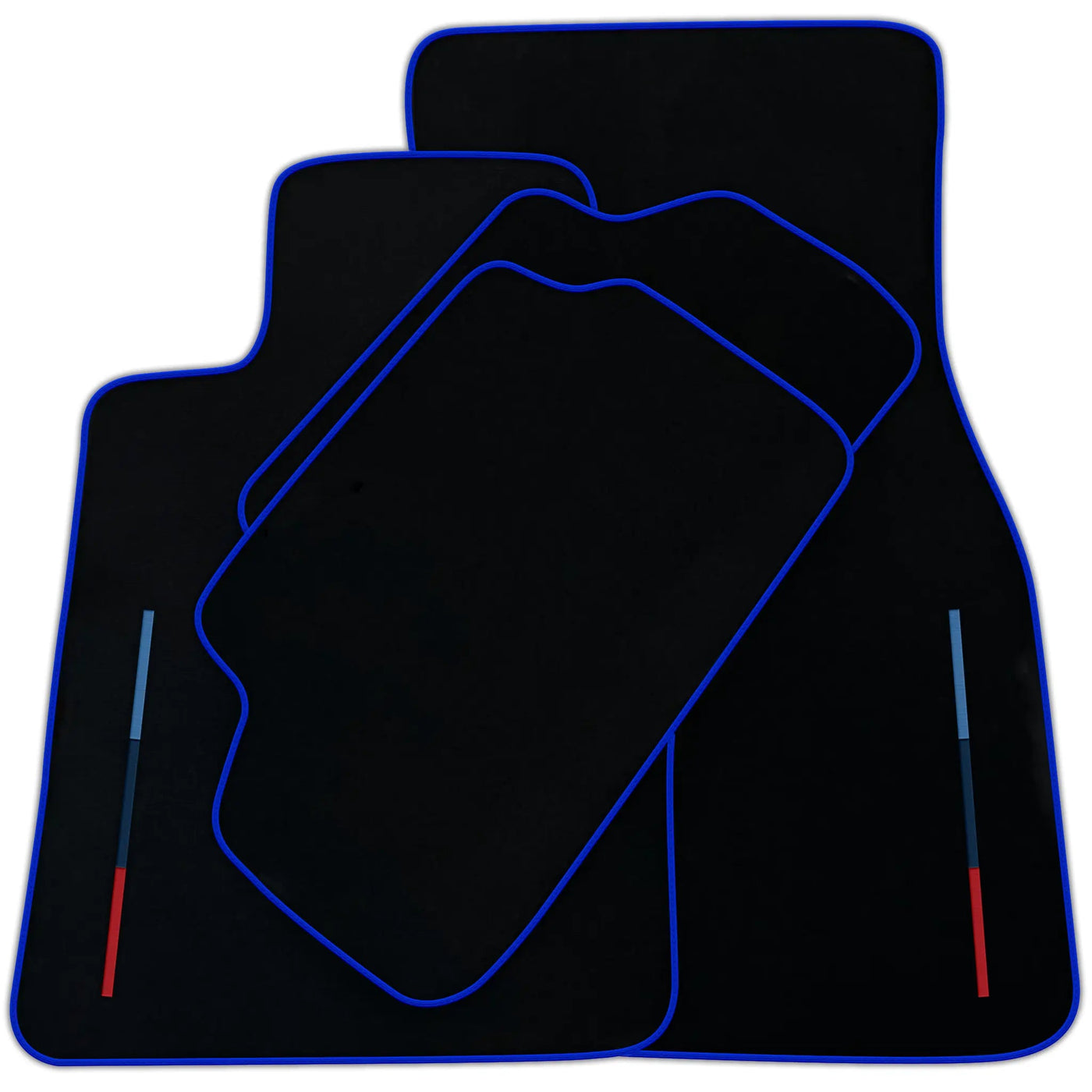 Black Floor Mats For BMW G61 (2023-2026) Touring With 3 Color Stripes Tailored Set Perfect Fit | Various Trim Colors