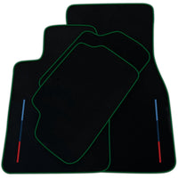 Black Floor Mats For BMW M3 G81 Touring (2022-2026) With 3 Color Stripes Tailored Set Perfect Fit | Various Trim Colors