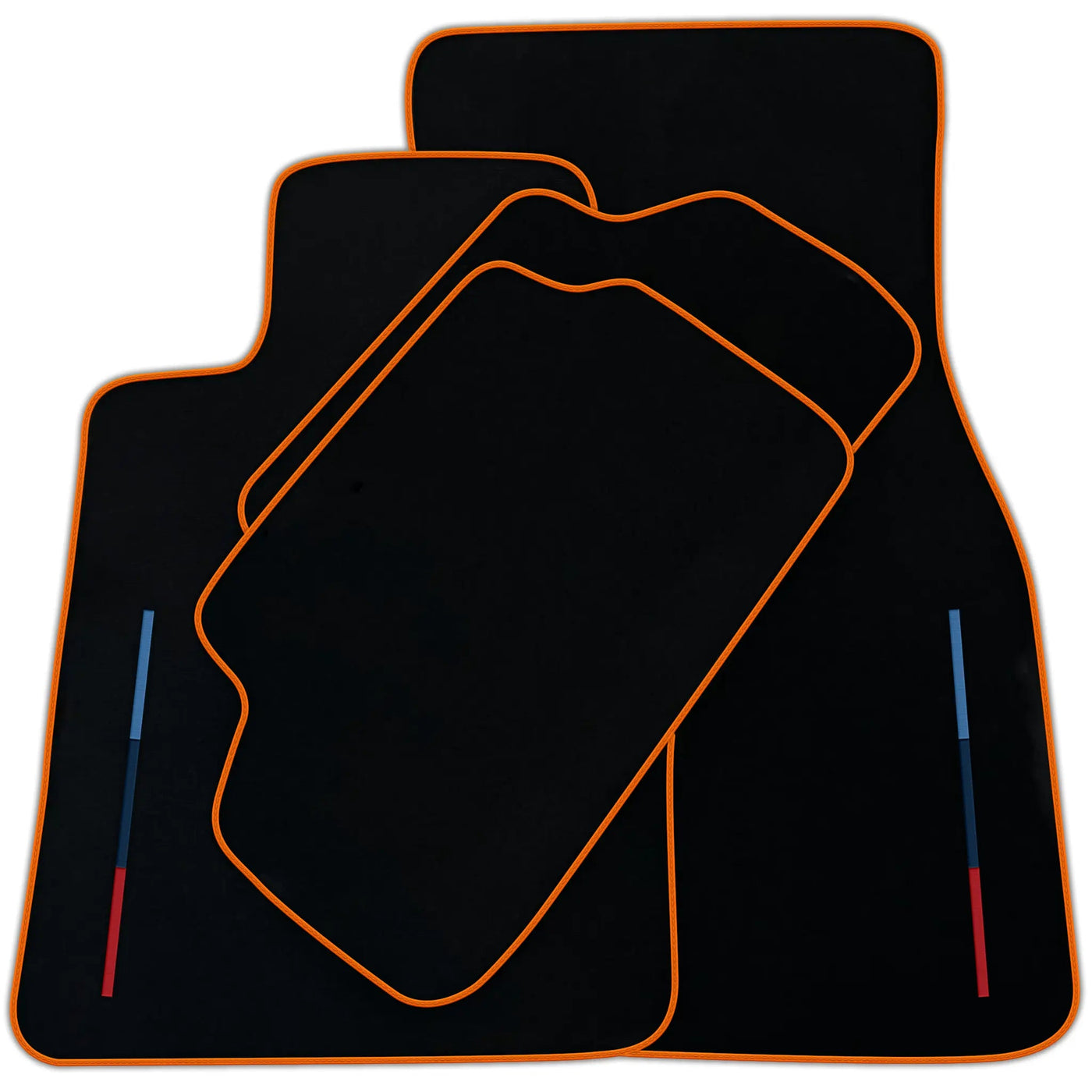 Black Floor Mats For BMW Gran Tourer F46 (2015-2022) 7 Seats With 3 Color Stripes Tailored Set Perfect Fit | Various Trim Colors