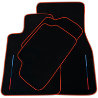 Black Floor Mats For BMW M3 G81 Touring (2022-2026) With 3 Color Stripes Tailored Set Perfect Fit | Various Trim Colors