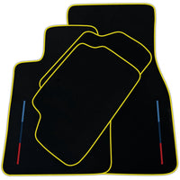 Black Floor Mats For BMW M3 G81 Touring (2022-2026) With 3 Color Stripes Tailored Set Perfect Fit | Various Trim Colors