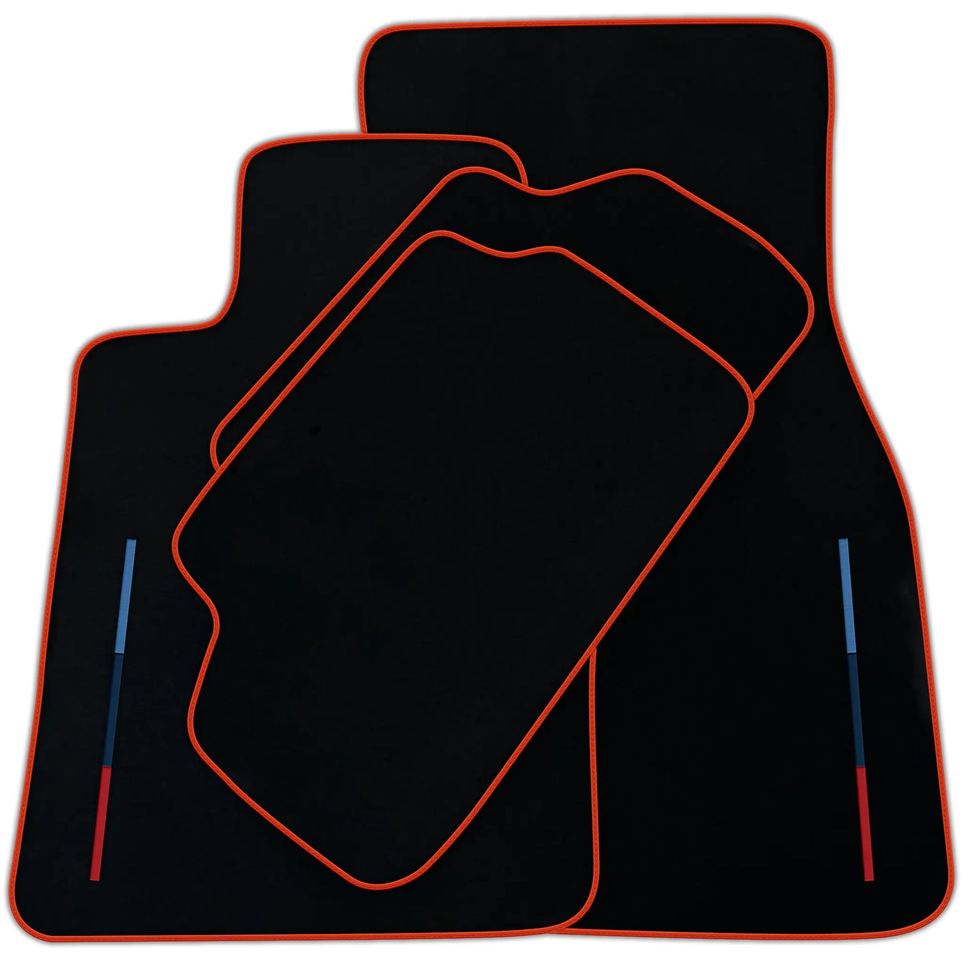 Black Floor Mats For BMW M4 Series F82 With Color Stripes Tailored Set Perfect Fit | Various Trim Colors