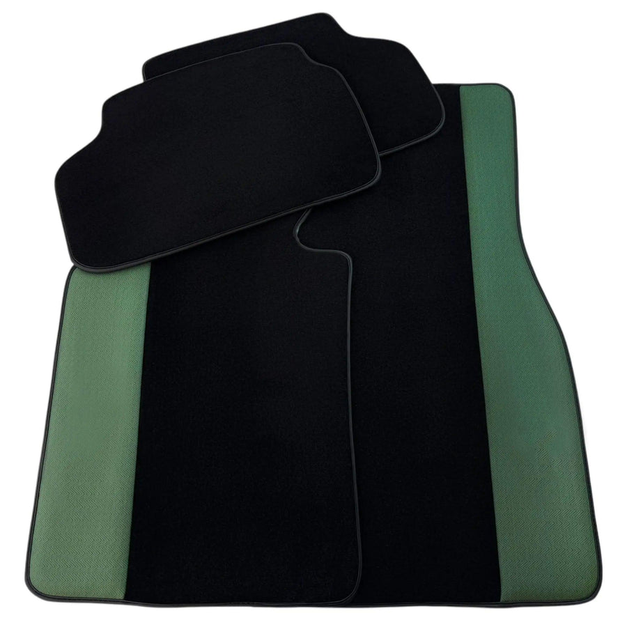 Black Floor Mats for BMW M3 G81 Touring (2022-2026) | Green Leather Borders