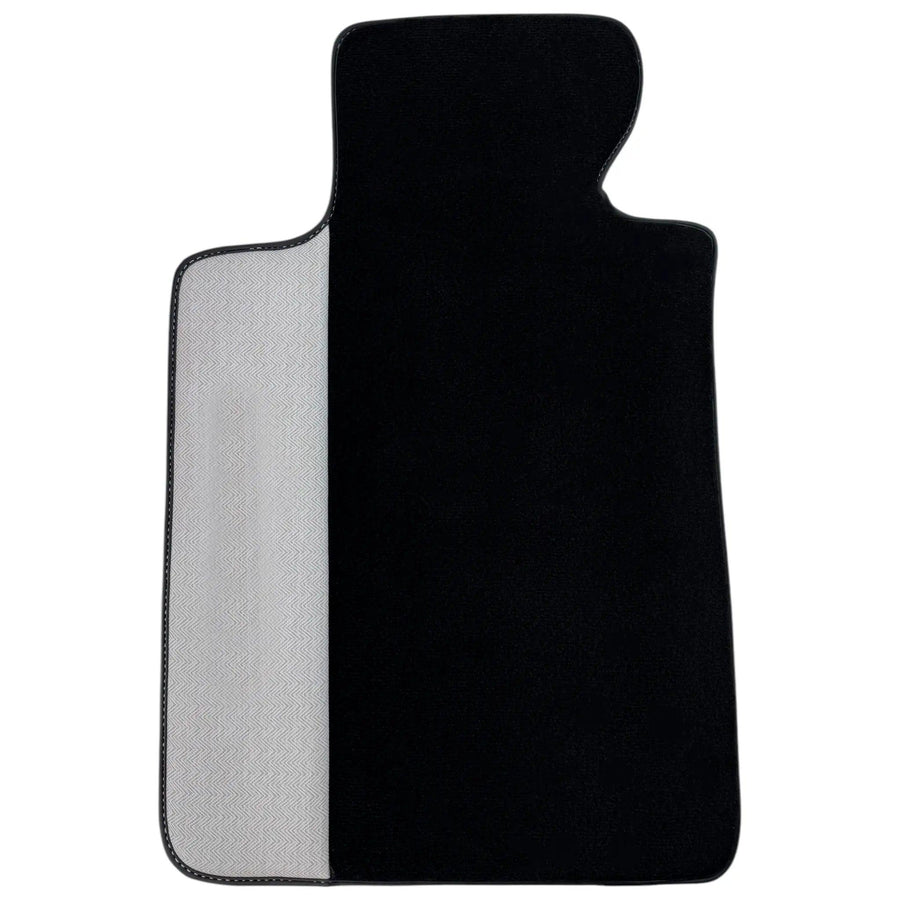 Black Floor Mats for BMW M3 G81 Touring (2022-2026) with Gray Leather Borders