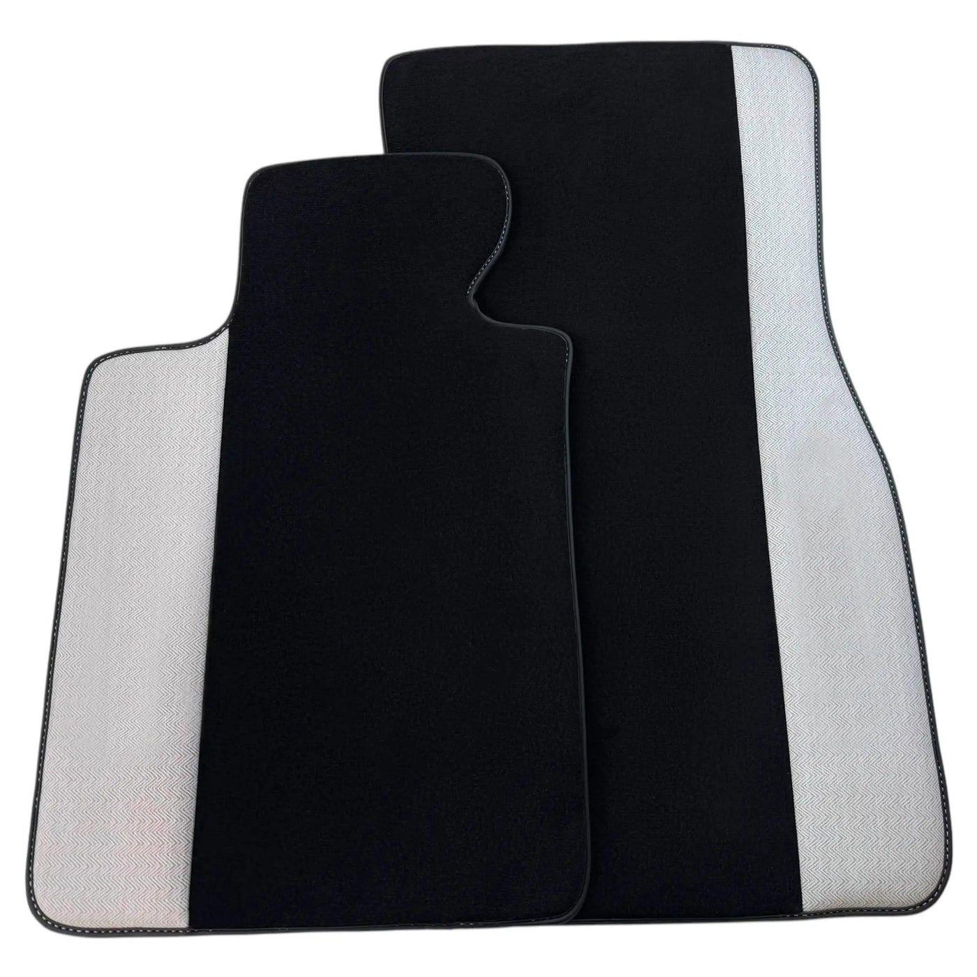 Black Floor Mats for BMW G61 (2023-2026) Touring with Gray Leather Borders