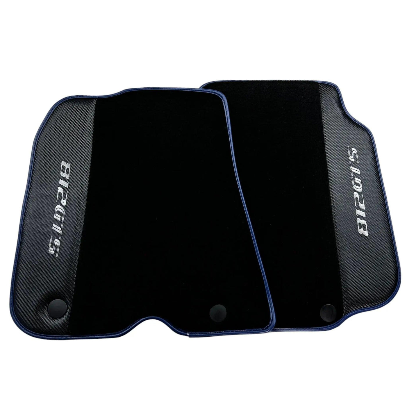 Black Floor Mats for Ferrari 812 GTS (2019-2023) with Carbon Leather - AutoWin
