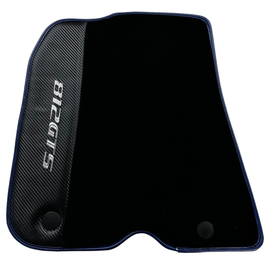 Black Floor Mats for Ferrari 812 GTS (2019-2023) with Carbon Leather - AutoWin