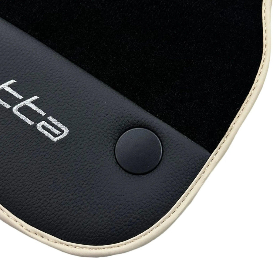 Black Floor Mats for Ferrari F12 Berlinetta (2012-2022) with Leather - AutoWin