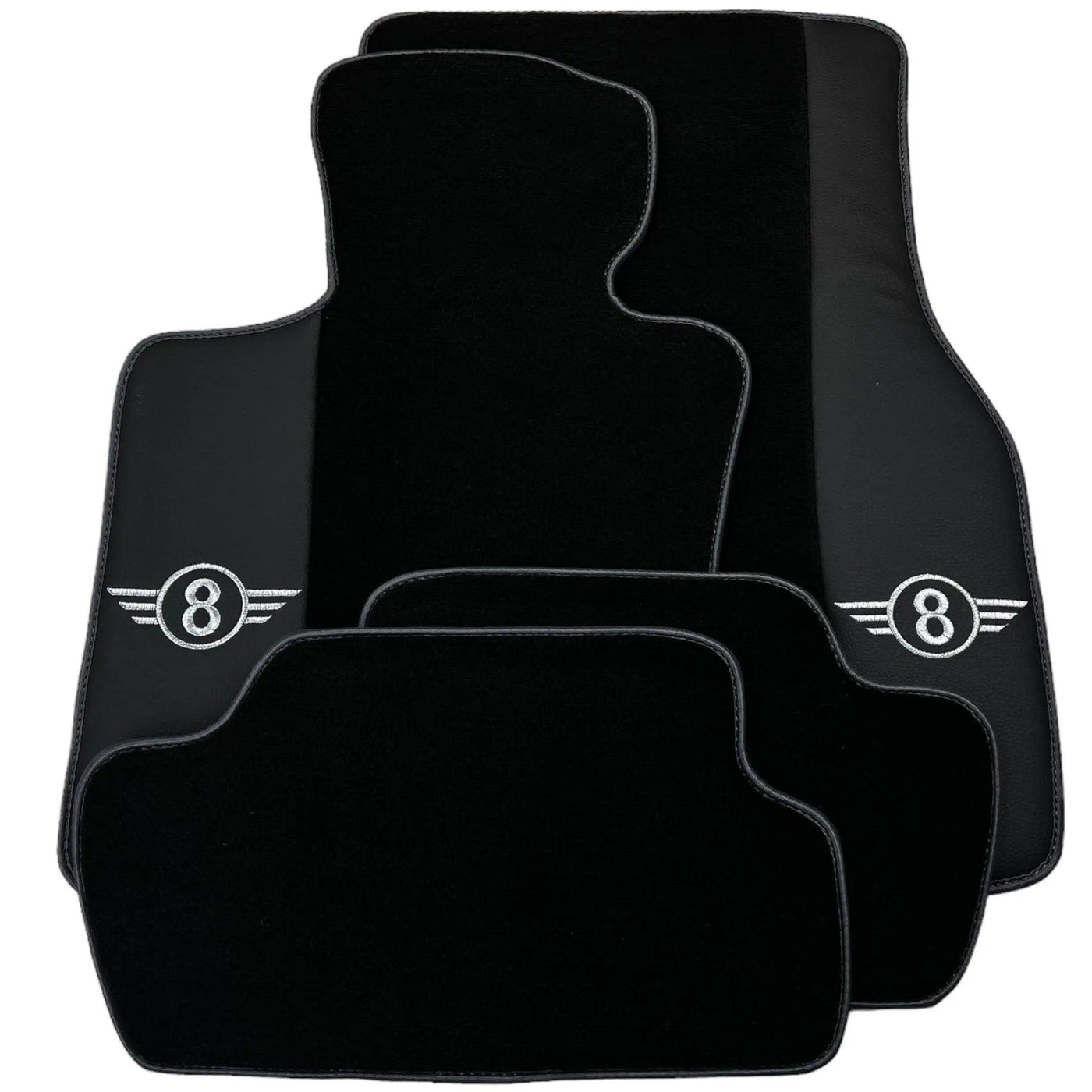 Black Floor Mats for Mini Cabrio F57 Convertible (2016-2023) with Gray Trim - AutoWin