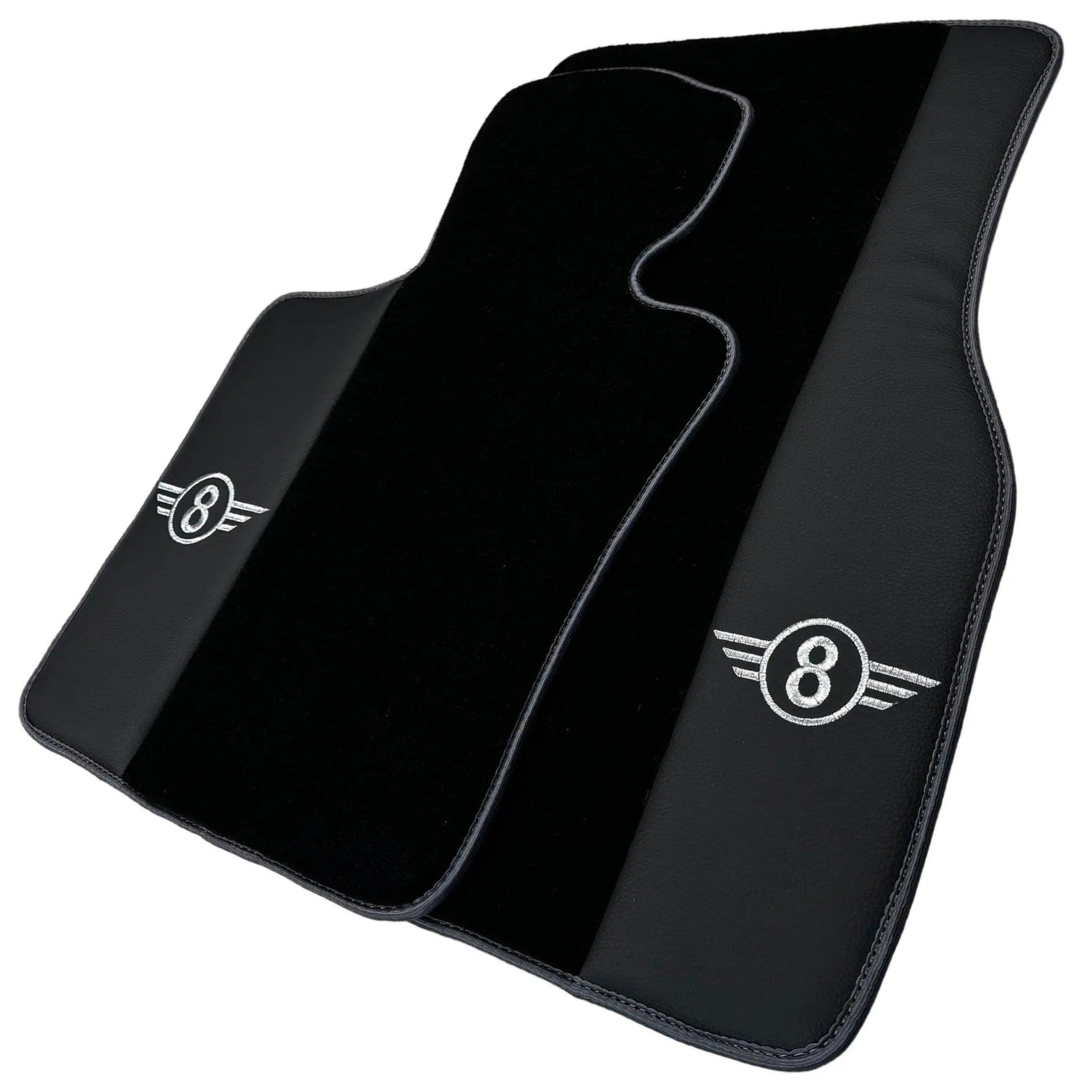 Black Floor Mats for Mini Cabrio F57 Convertible (2016-2023) with Gray Trim - AutoWin