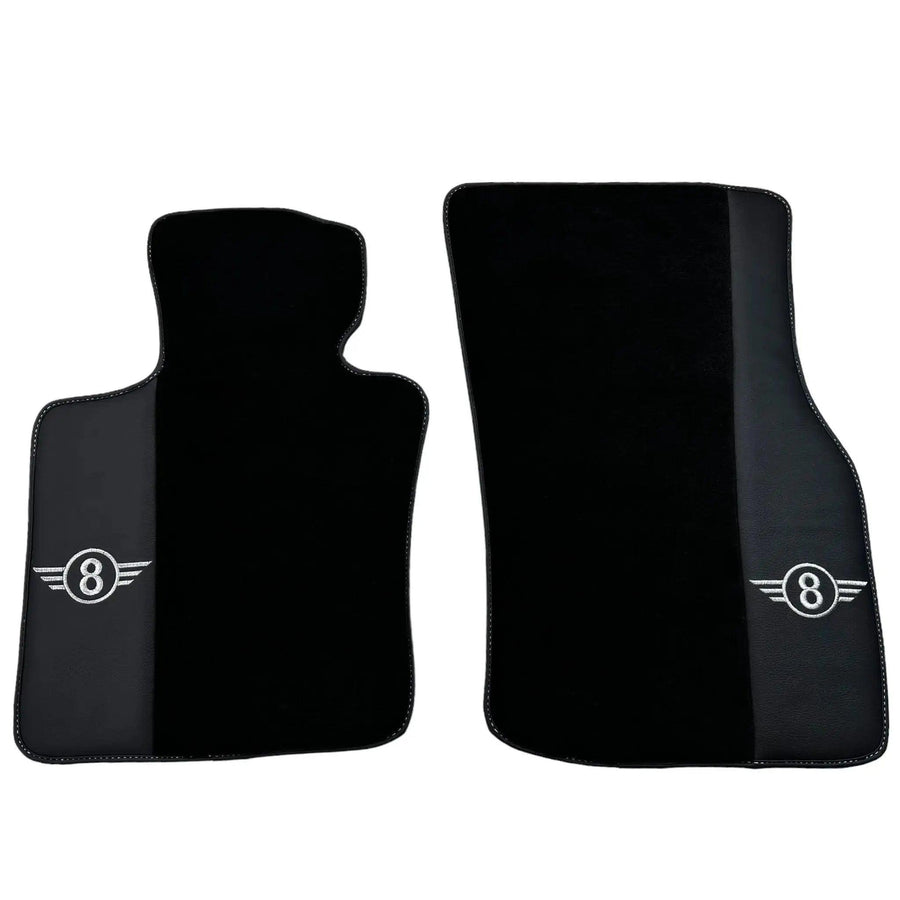 Black Floor Mats for Mini Cabrio F57 Convertible (2016-2023) with Leather - AutoWin