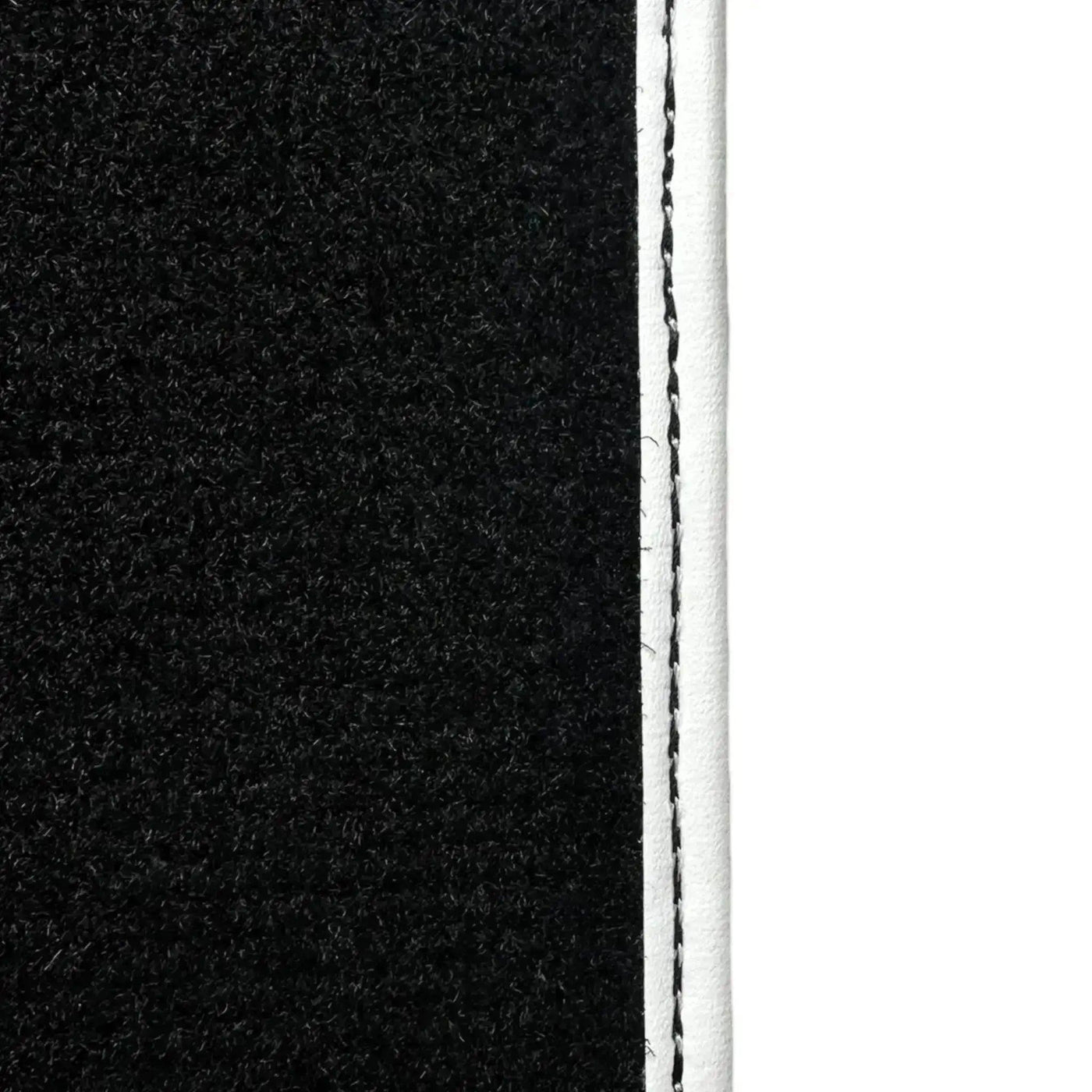 Black Floor Mats for Mini Countryman F60 Hybrid (2020-2023) with Leather | White Trim - AutoWin