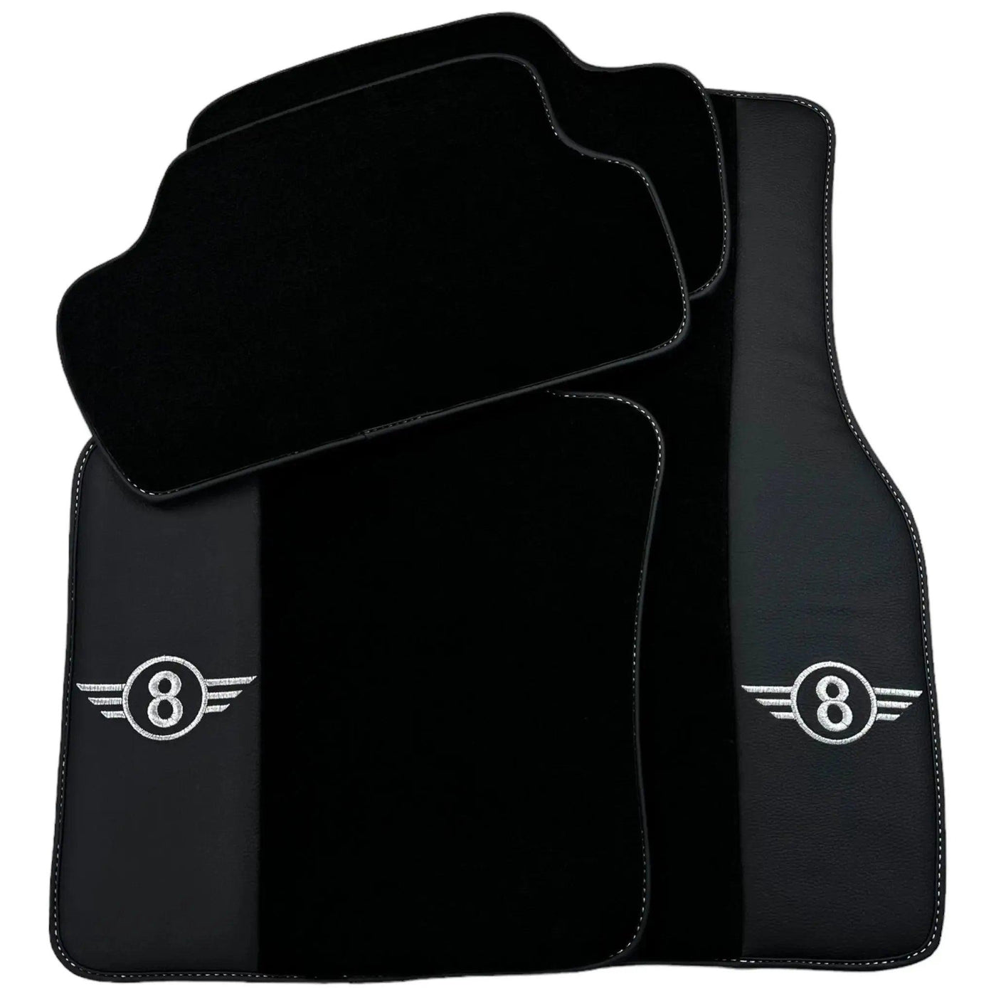 Black Floor Mats for Mini Countryman R60 (2010-2017) with Leather - AutoWin