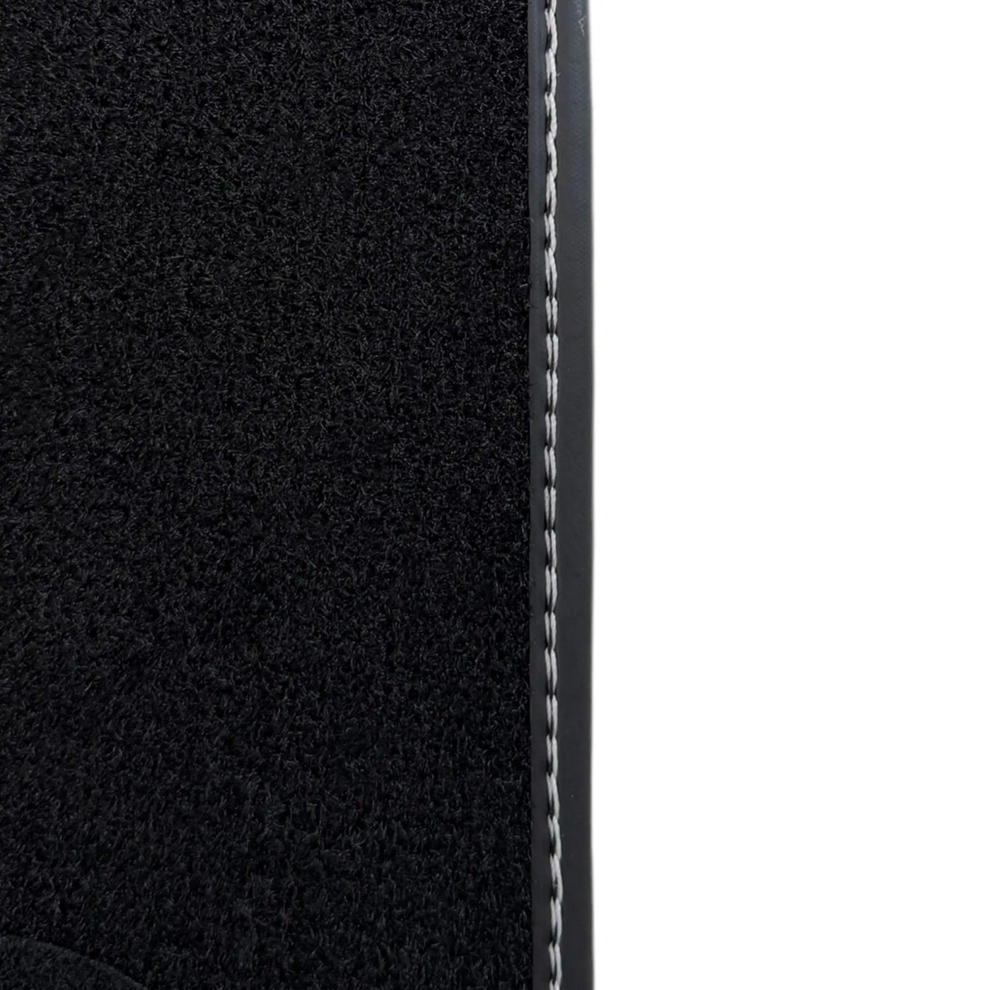 Black Floor Mats for Rolls Royce Phantom VIII 2017-2024 with Gray Leather Borders