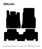 Black Leather Floor Mats For Mercedes Benz A-Class W168 (1997-2004) | ER56 Design - AutoWin