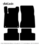 Black Leather Floor Mats For Mercedes Benz A-Class W177 Hatchback (2018-2023) | ER56 Design - AutoWin